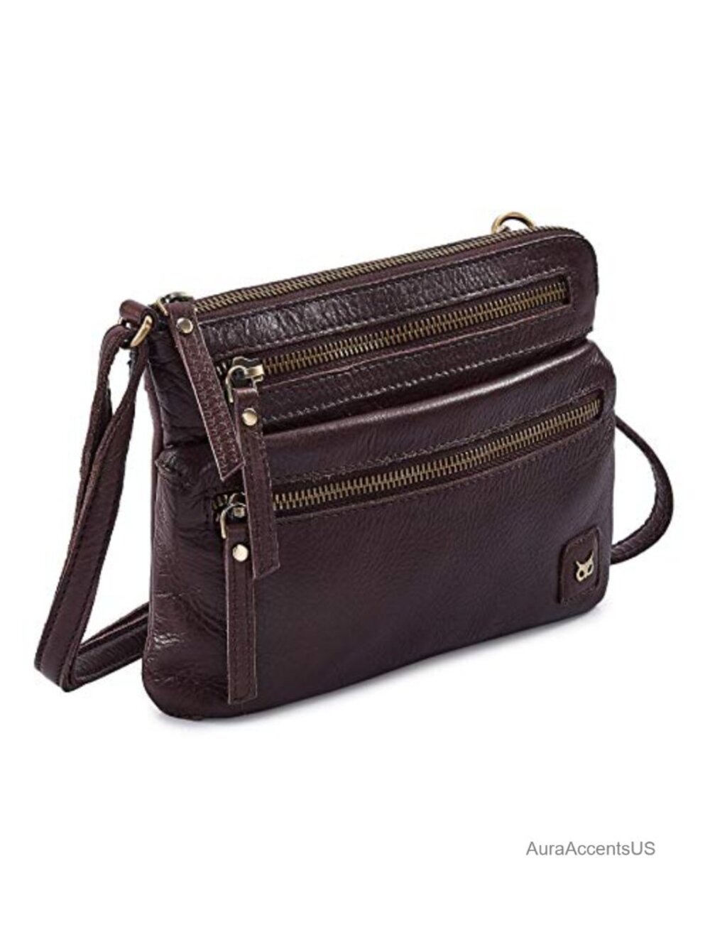 Small Leather Crossbody Bag for Women Adjustable Sling Purse Multi Pocket